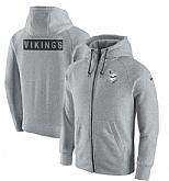 Men's Minnesota Vikings Nike Gridiron Gray 2.0 Full-Zip Hoodie - Ash FengYun,baseball caps,new era cap wholesale,wholesale hats